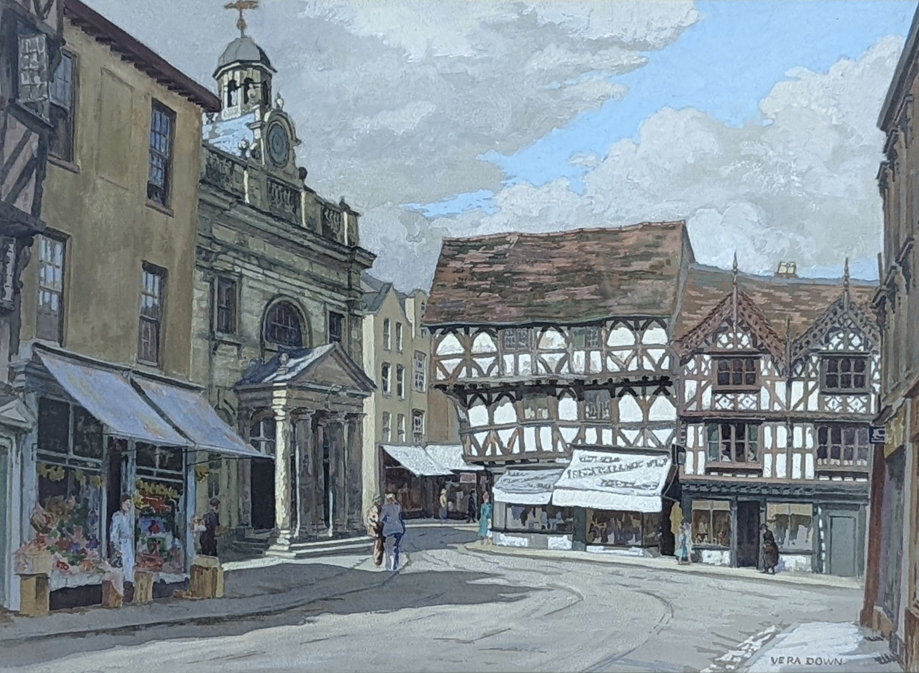 Vera Down (b.1888), watercolour, Ludlow, signed, 34 x 46cm